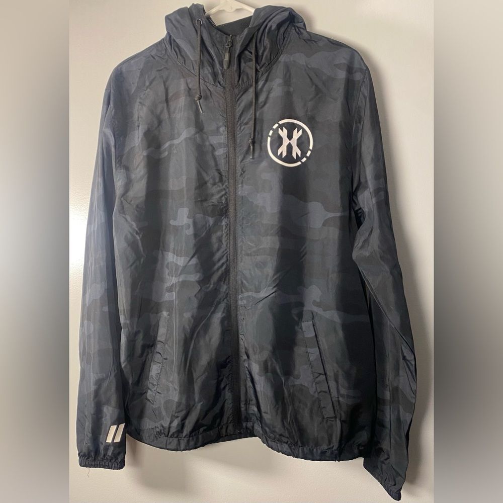 HK Army Men's Black Camouflage Windbreaker